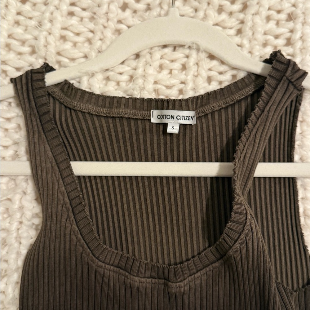Cotton Citizen Chocolate Ribbed Tank Top - Picture 5 of 5